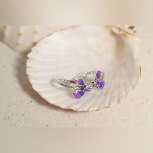 Purple Hawaiian Lei Earrings